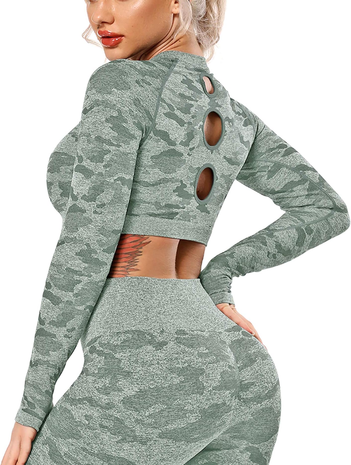 Women's Crop Tops for Women Gym Vital Seamless Long Sleeve Workout Tops Shirts