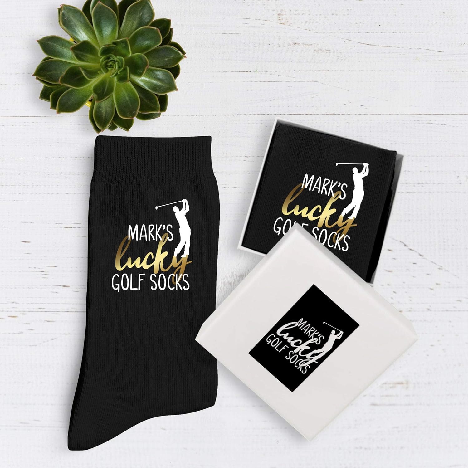 Personalised lucky golf socks/FOR MEN UK 612 / Birthday gift for