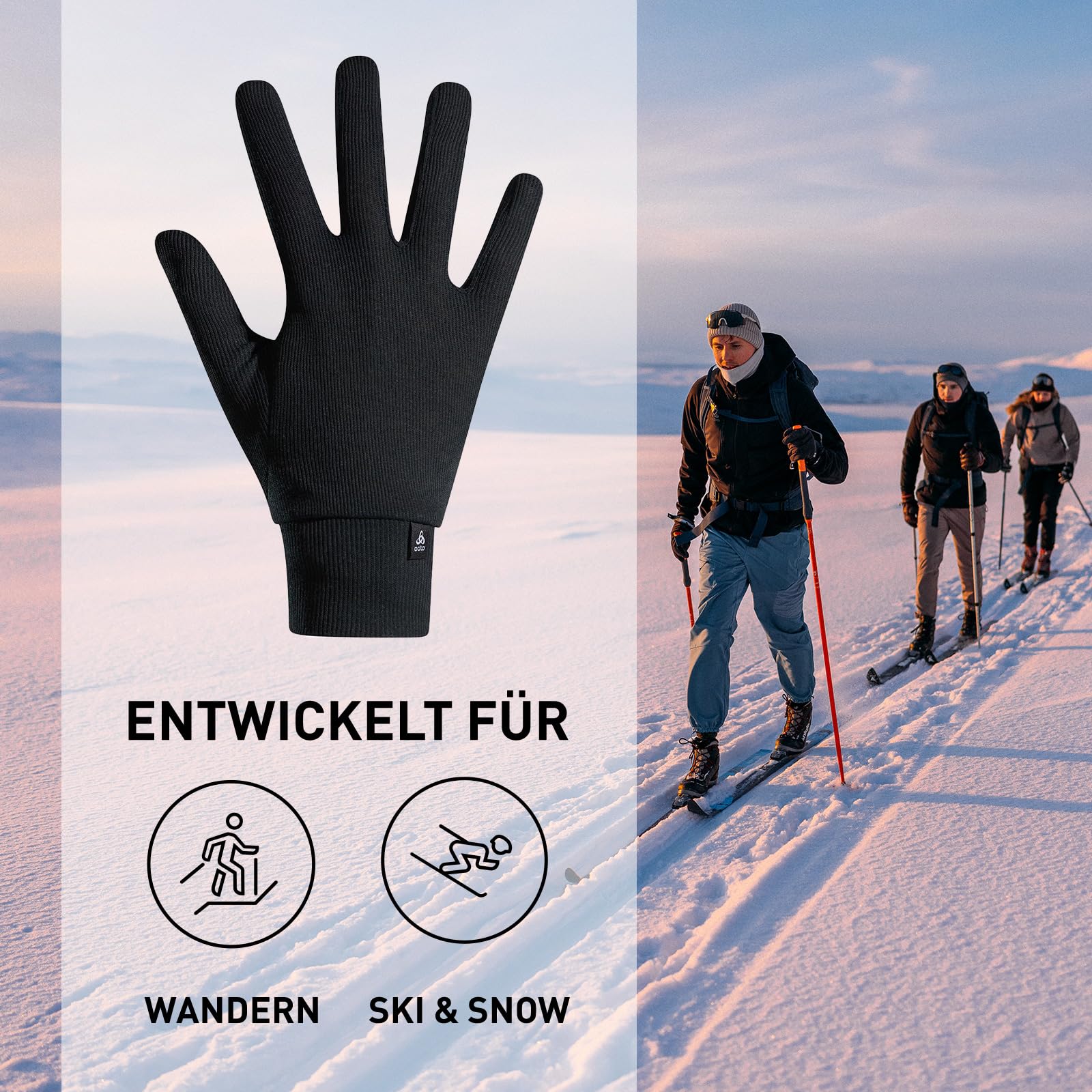 Odlo Sporthandschuhe Herren Damen Active Warm I Unterziehhandschuhe I Ski Handschuhe Sporthandschuhe I Unisex 3