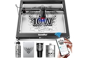 WOXCKER KENTOKTOOL Laser Engraving Machine, JL7 60W Laser Cutter 10W Output and Laser Engraver and Cutter Machine APP Supported, 0.01mm Accuracy 400 * 400mm Size for Wood and Metal Leather Acrylic Glass