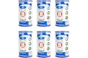 Intex 29005E Pool Easy Set Type B Replacement Filter Pump Cartridge, (6 Pack)