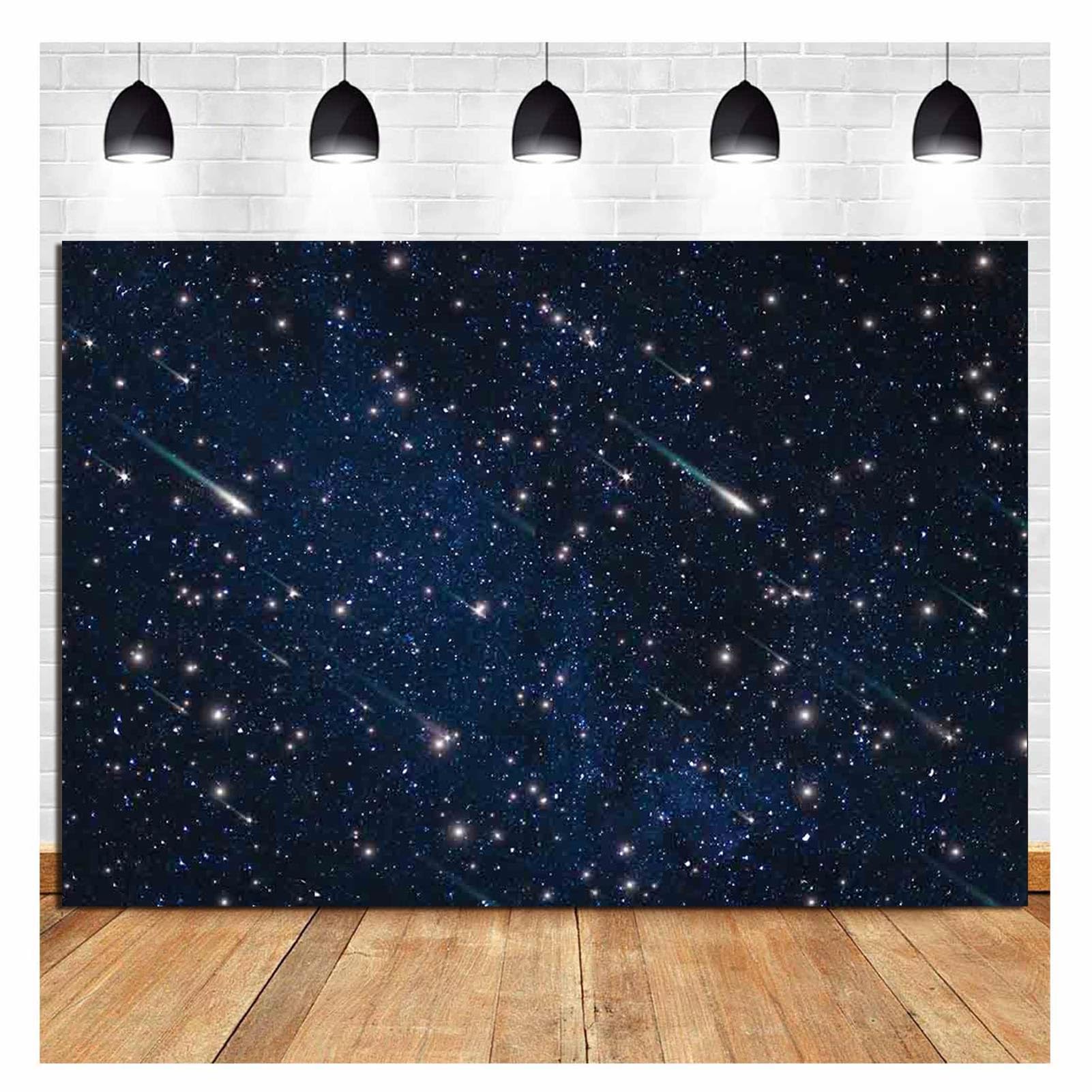 Photo 1 of Night Sky Star Universe Space Starry Photo Backdrops Galaxy Stars Children Boy Kids Boy or Girl Birthday Party Decor Photo Background Banner 7x5FT