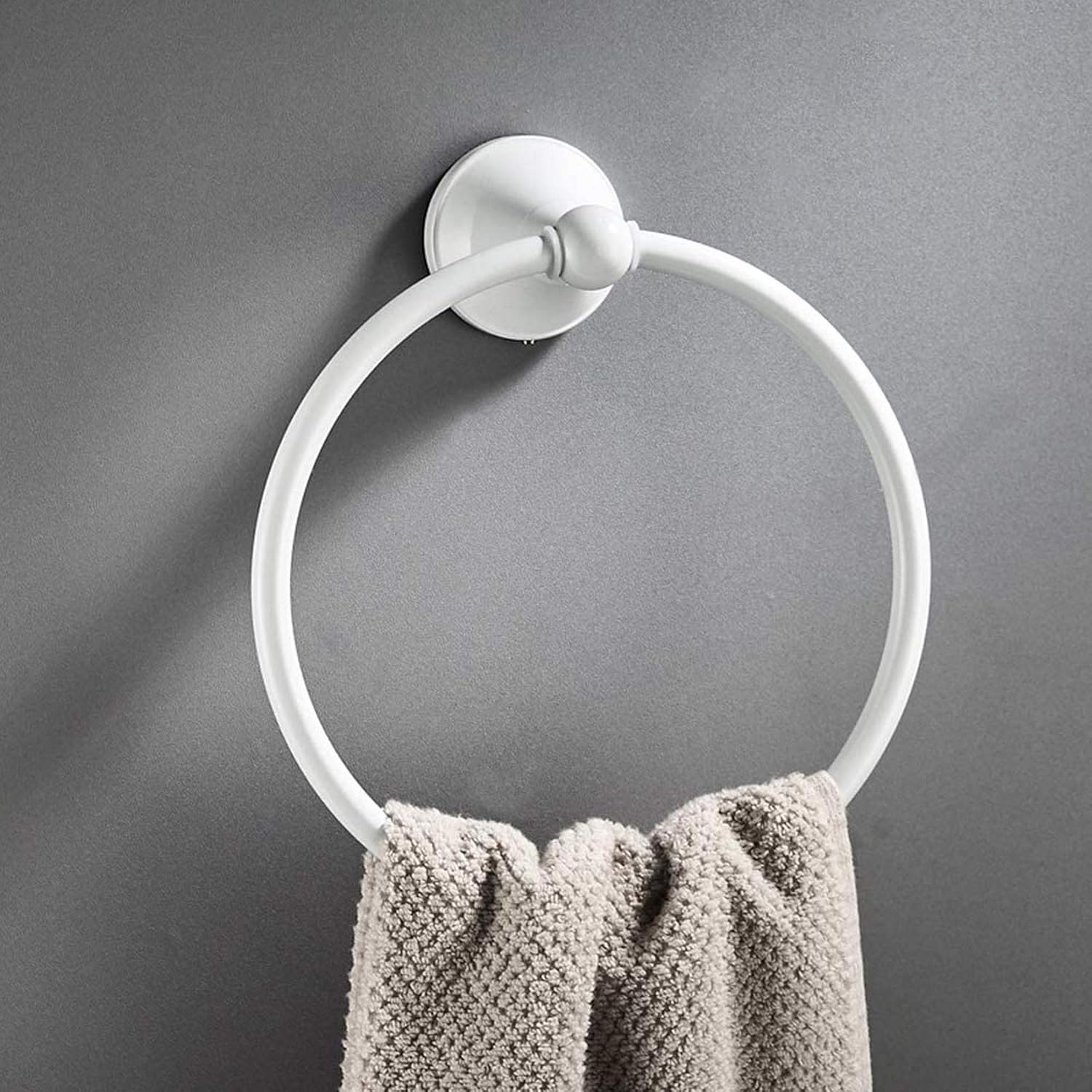 YLLN Anillo de Toalla de latón, Anillo de Toalla con Acabado Blanco