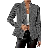 MINTLIMIT Womens Blazer Long Sleeve Button Down Blazers Stand Collar Textured Business Casual Blazers Suit Jackets