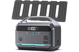 DARAN Portable Power Station with Solar Panel 30W, 288Wh (90,000mAh) LiFePO4 Battery, 350W (600W Peak) Generator, 8.2LB Portable Charger with AC Outlets for Home, Camping, Emergency
