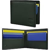 Real Bull RFID Blocking Leather Wallet for Men – Slim Bifold Top Grain Leather, Gift Box, Premium Forest Green Wallet with Card Slots & ID Window – Stylish Design Large Capacity