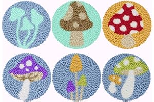 Mefatus Punch Needle Kit for Beginners Adults Kids Keychain Accessories for Backpacks, Bags, Car Key Ring Easy Punch Needle Embroidery Kit Tool Threader Fabric Hoop Yarn Rug Tufting