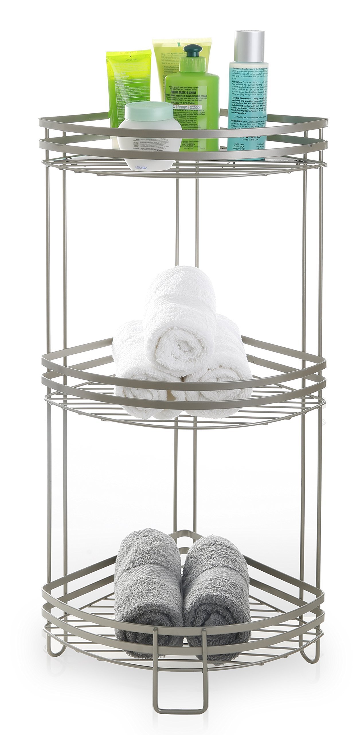 BINO 'Lafayette' Rust-Resistant 3-Tier Corner Spa Tower, Nickel