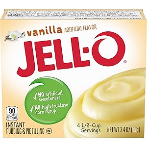 Jell-O Instant Vanilla Pudding & Pie Filling (3.4 oz Boxes, Pack of 24)
