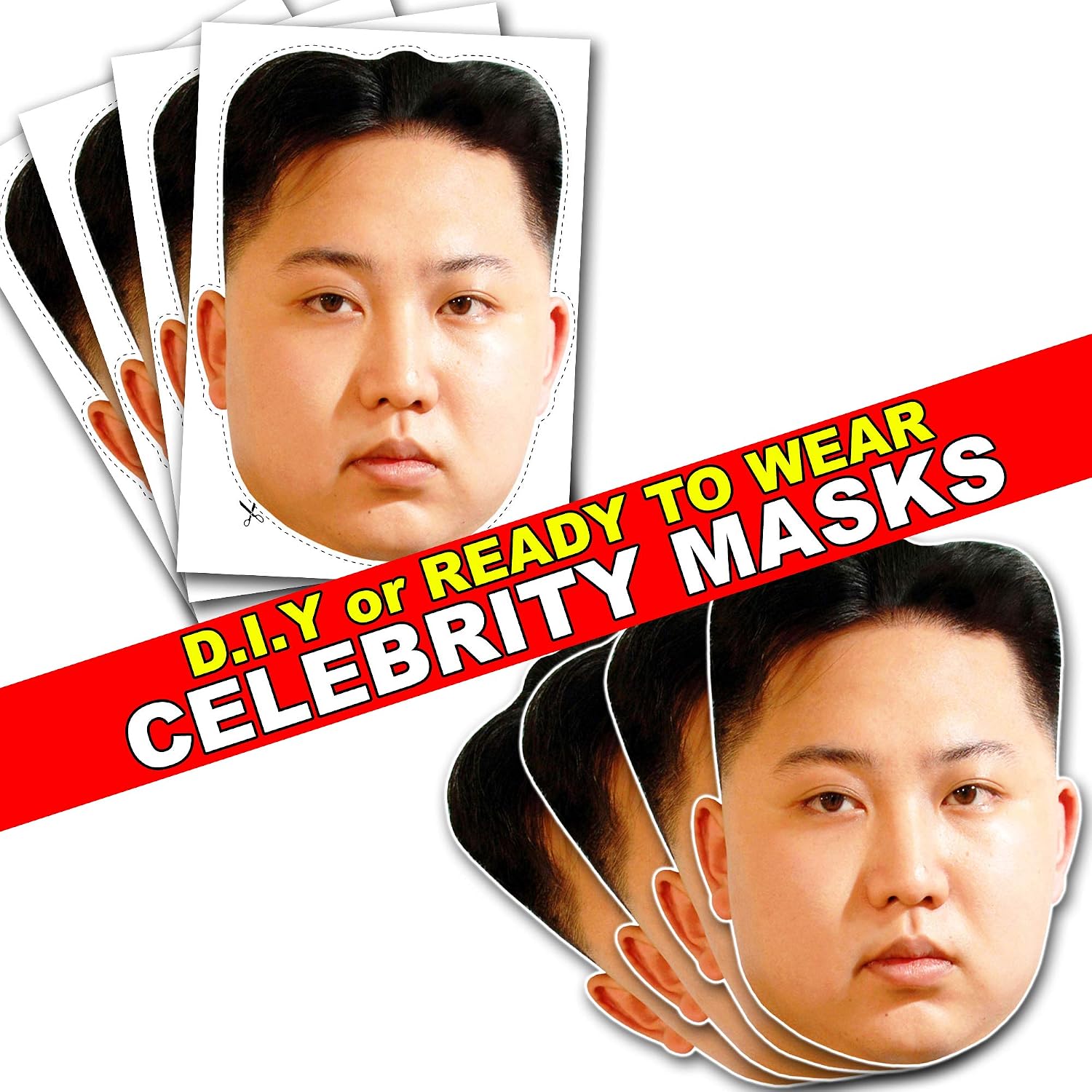 Party People 1 x Kim Jong Un - Celebrity Face Mask - Ready To Wear - Kim J, Ready-to-wear