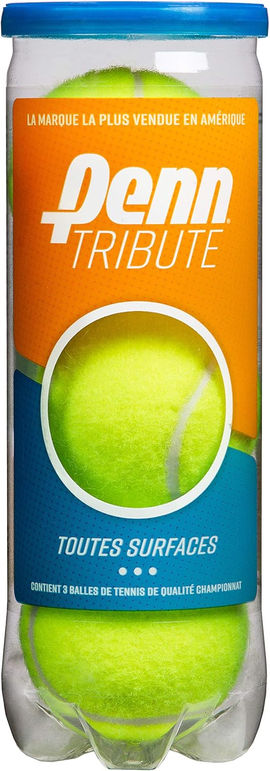Penn Tribute Tennis Balls - All Courts Felt Pressurized Tennis Ball, 1 Can, 3 Balls : Sports & Outdoors