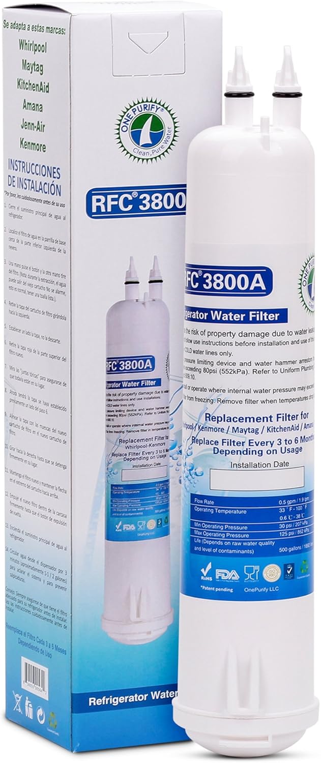 OnePurify RFC3800A 436841, 4396710, Filter 3 Compatible Refrigerator Water Filter Amazon.ca
