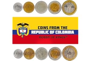 HOBBY OF KINGS Set of 5 Coins from Colombia. 50, 100, 200, 500, 1000 PESOS. 2012-2020