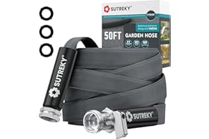 SUTREKY Garden Hose 50ft – Ultra-Light, Kink-Free, High-Pressure, Abrasion-Resistant, Durable, All-Weather, Eco-Friendly
