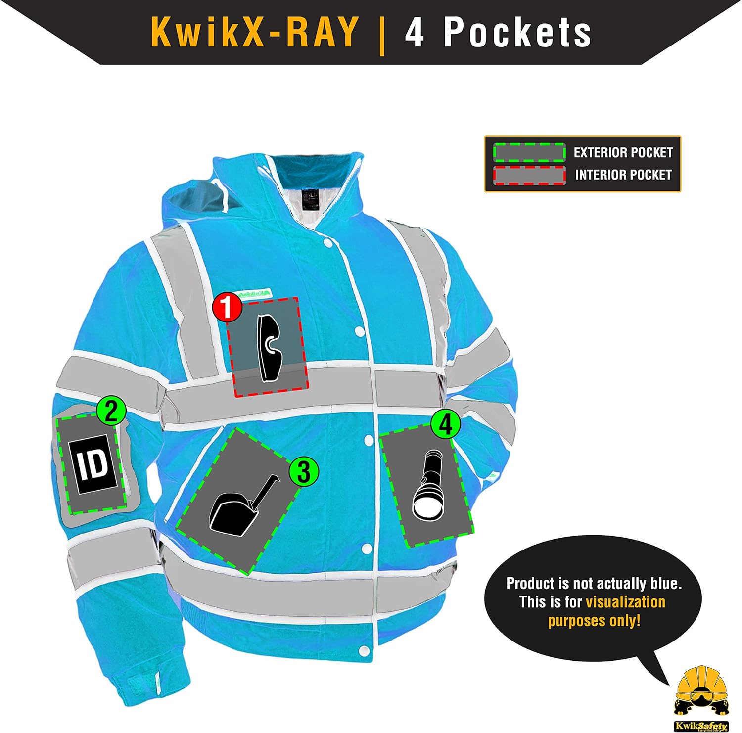 KwikSafety (Charlotte, NC) MARSHAL Bomber Safety Jacket (Multi-Use Rugged) Class 3 Hi Visibility Water Resistant ANSI OSHA Reflective Warm Lightweight Winter Construction Gear Men | Yellow Medium - - 