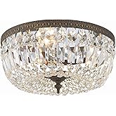 Crystorama 3 Light Spectra Crystal English Bronze Flush Mount