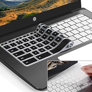 [2pack] Keyboard Cover Skin for HP Chromebook 11,HP Chromebook x360 11.6 inch Protective Cover Skin,hp chromebook G2 G3 G4 G5&(G6 EE) 11.6 Inch(NOT Fit HP Chromebook G5 EE)(Black+Clear)