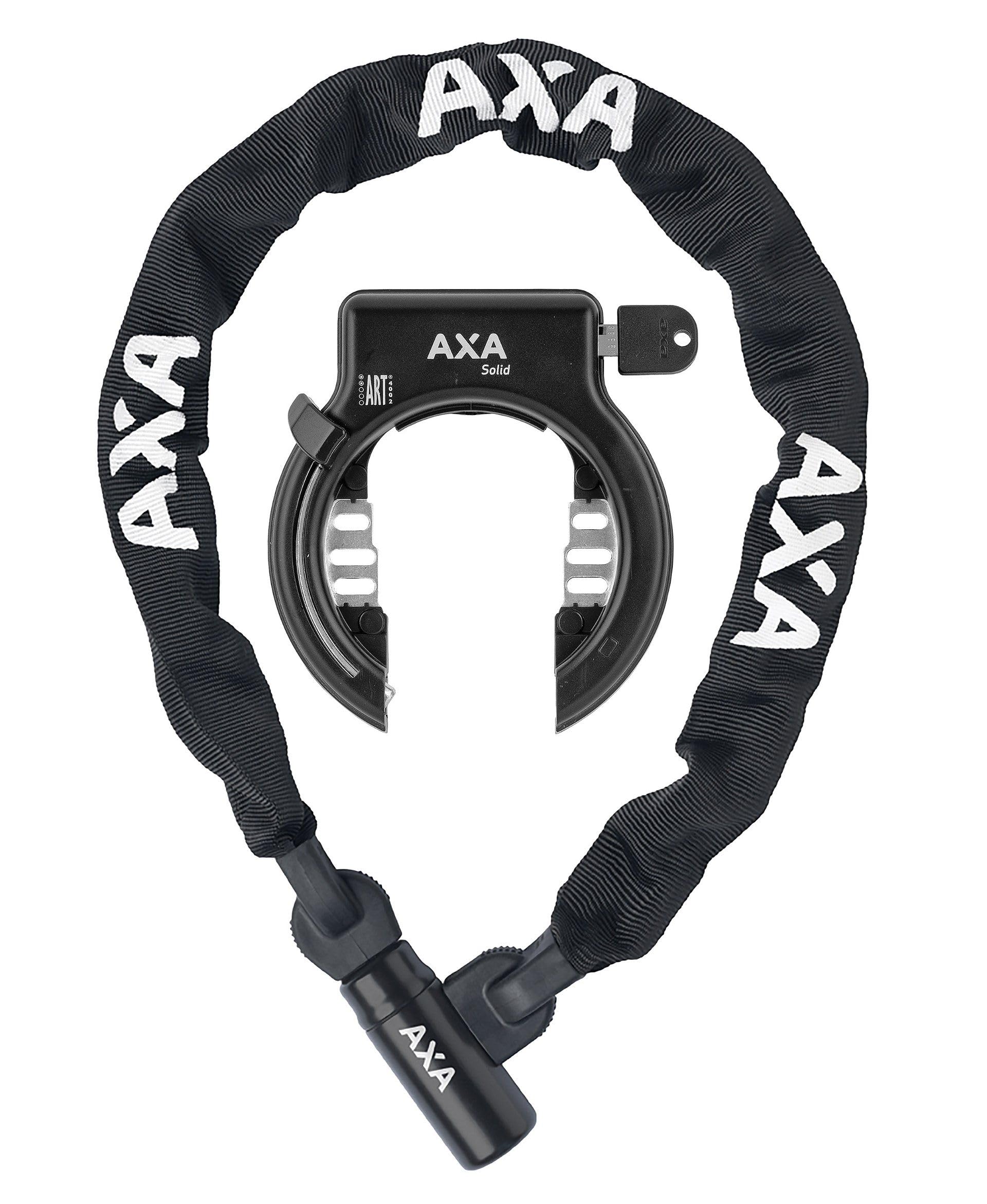AXA Solid Frame Lock Set + Linq City100 Adult Unisex, Black, One Size