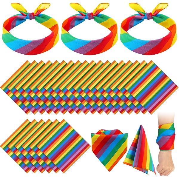 Bandana Noir CLDURHGE 4 Bandanas Arc-en-Ciel Bandeau Bandana De Fiertu00e9 Headband Homme