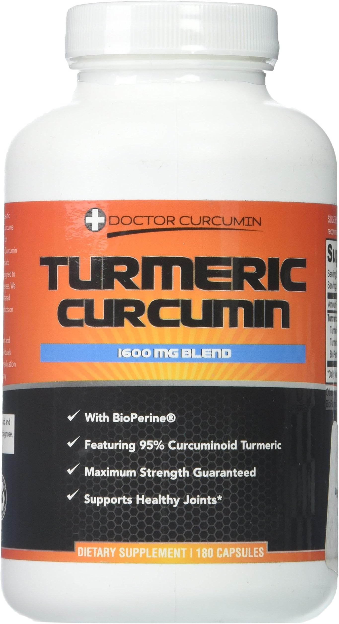 Doctor Curcumin® Turmeric Supplement | Natural Anti Inflammatory & Pain Reliever | Contains Bioperine® & Black Pepper Blend for Maximum Absorption | 95% Curcuminoids | GMP Certified | Made in USA
