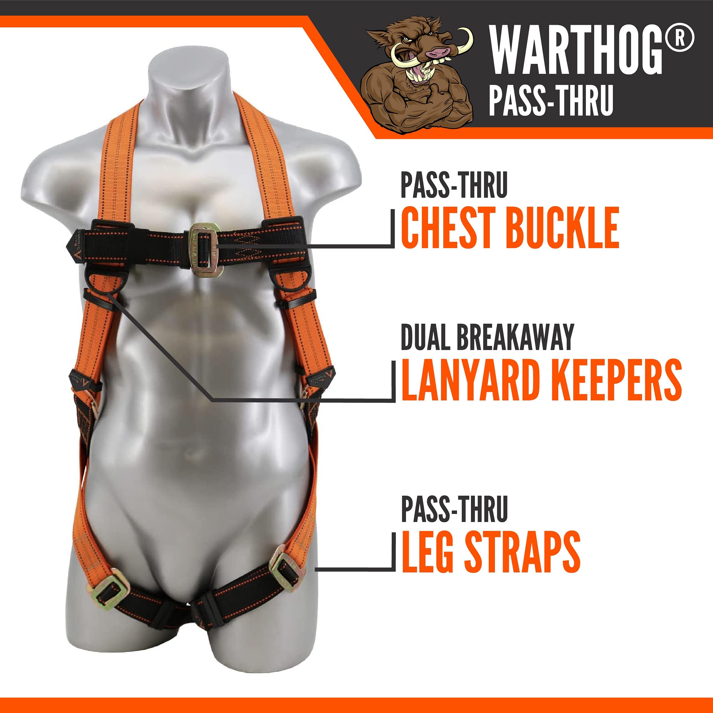 Mua Malta Dynamics Warthog Safety Harness Fall Protection, Pass-Thru ...