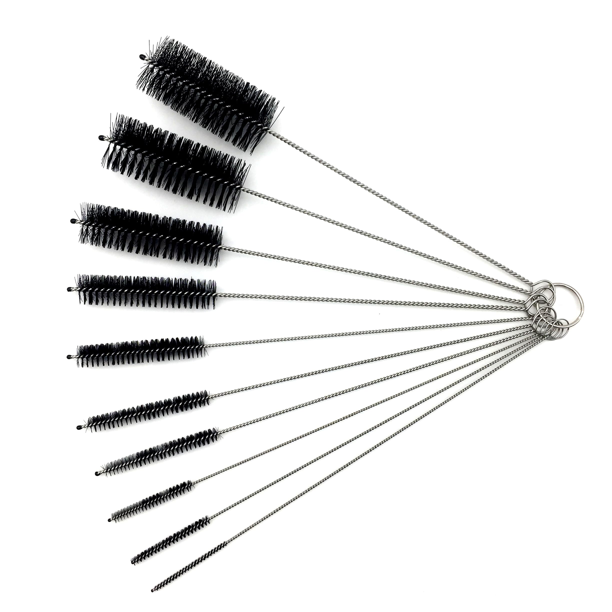 10 Pieces Bottle Cleaning Brushes for Tube Bottle Straws Narrow Neck Cups Pipe Black Color