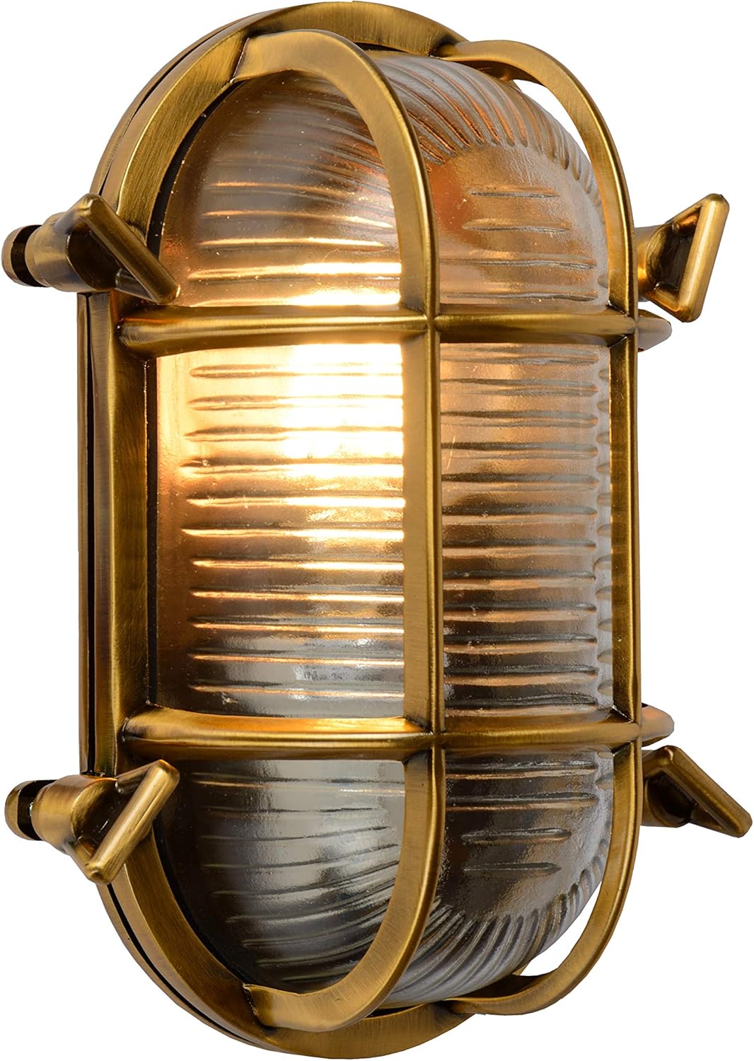 LUCIDE Dudley - Wall Light Indoor/Outdoor - 1xE27 - IP65 - Matt Gold/Brass, Matt Gold / Brass