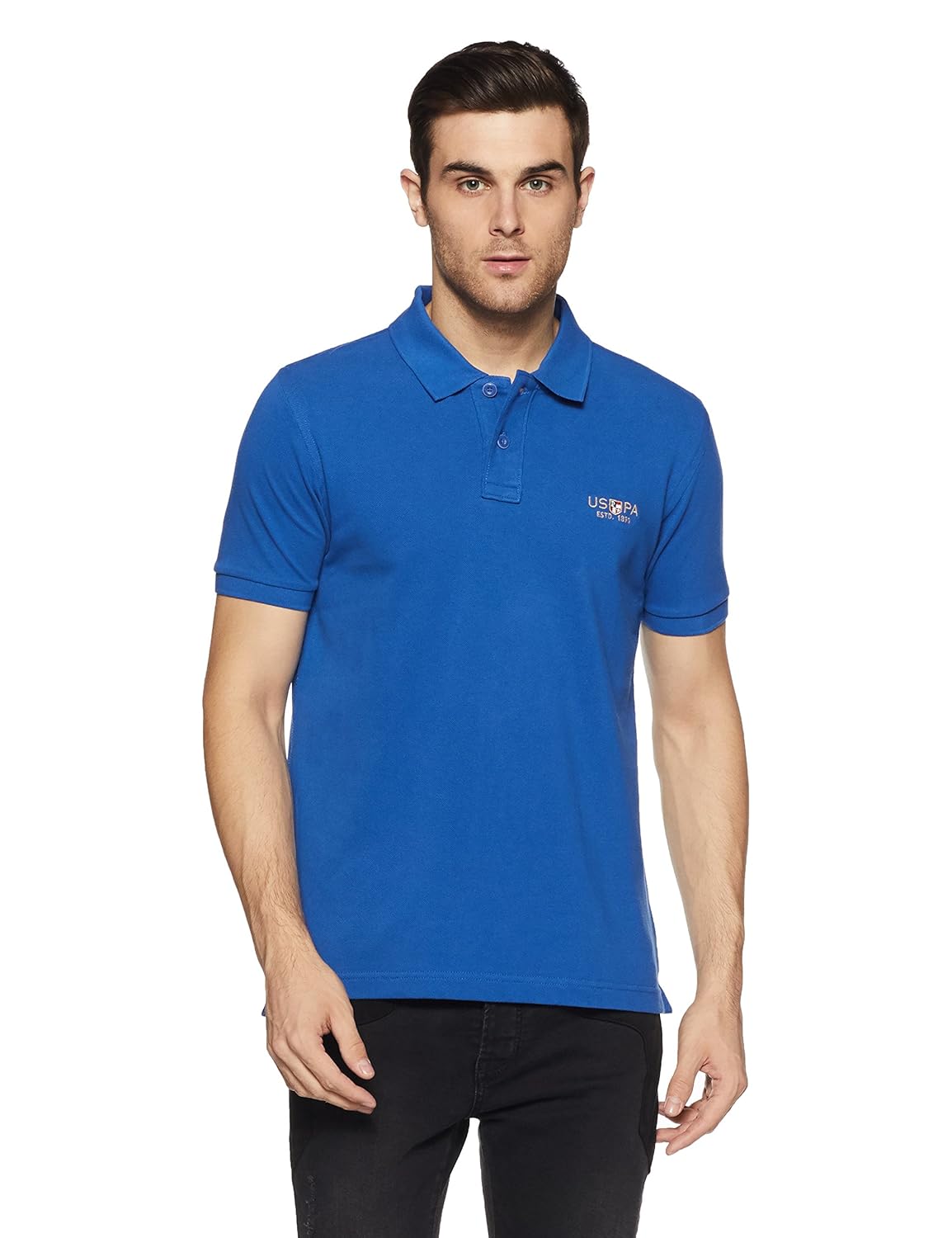 u.s. polo assn. men's solid regular fit cotton polo
