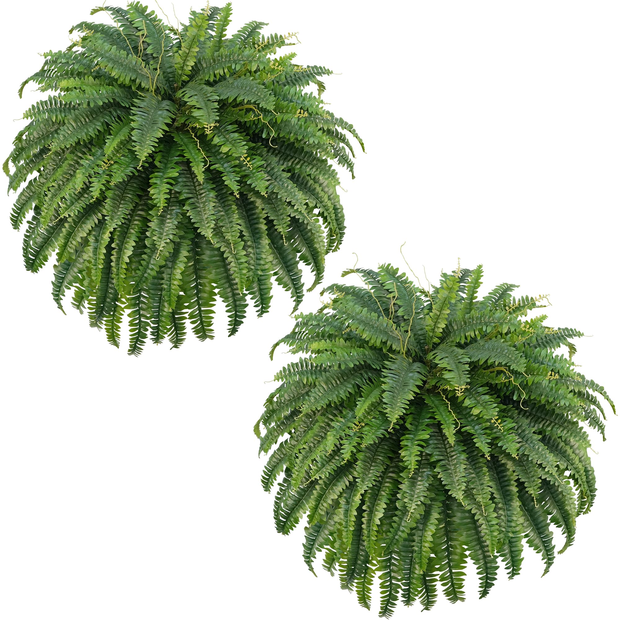 FOREST PRINCE 50" Fake Ferns Bush Plants with 96 Frond, 2 Faux Ferns for Outdoors Planter Large Garden Porch Entrance Balcony Windowsill Home Decor