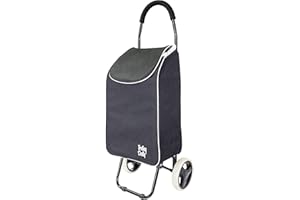 dbest products Trolley Dolly Sport – Foldable Grocery Cart on Wheels – Multi Use Rolling Cart with Removable Bag and Hand Truck Dolly Function, Black