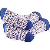 G2TUP 2 Pairs Funky Colorful Gift Greek Blue Socks Swirling Waves Crew Socks Greece Traveller Gifts