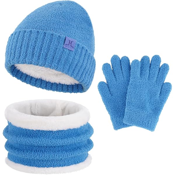 Kids Criss Cross Knit Winter Set - Hat With Bow, Scarf & Gloves For Girls (Acrylic, Ages 5-9)