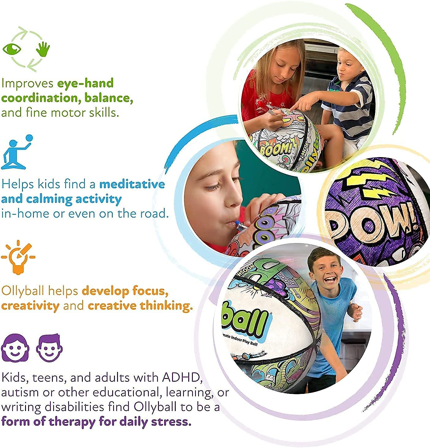 Ollyball - The Ultimate Indoor Play Ball for Kids and Parents Two Pack