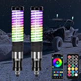 KEMIMOTO 2pc 1ft COB Fat Whip Lights for Side by Side, Turning Signal | Compatible with Polaris RZR Can-Am Maverick X3, LED Whip Lights for UTV ATV Buggy Boat Offroad