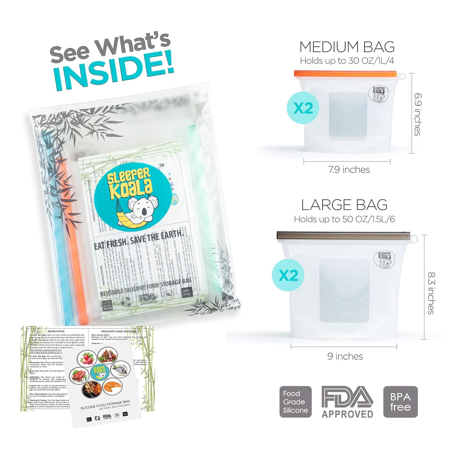 Bolsa de silicona reutilizable para alimentos, sándwich ...