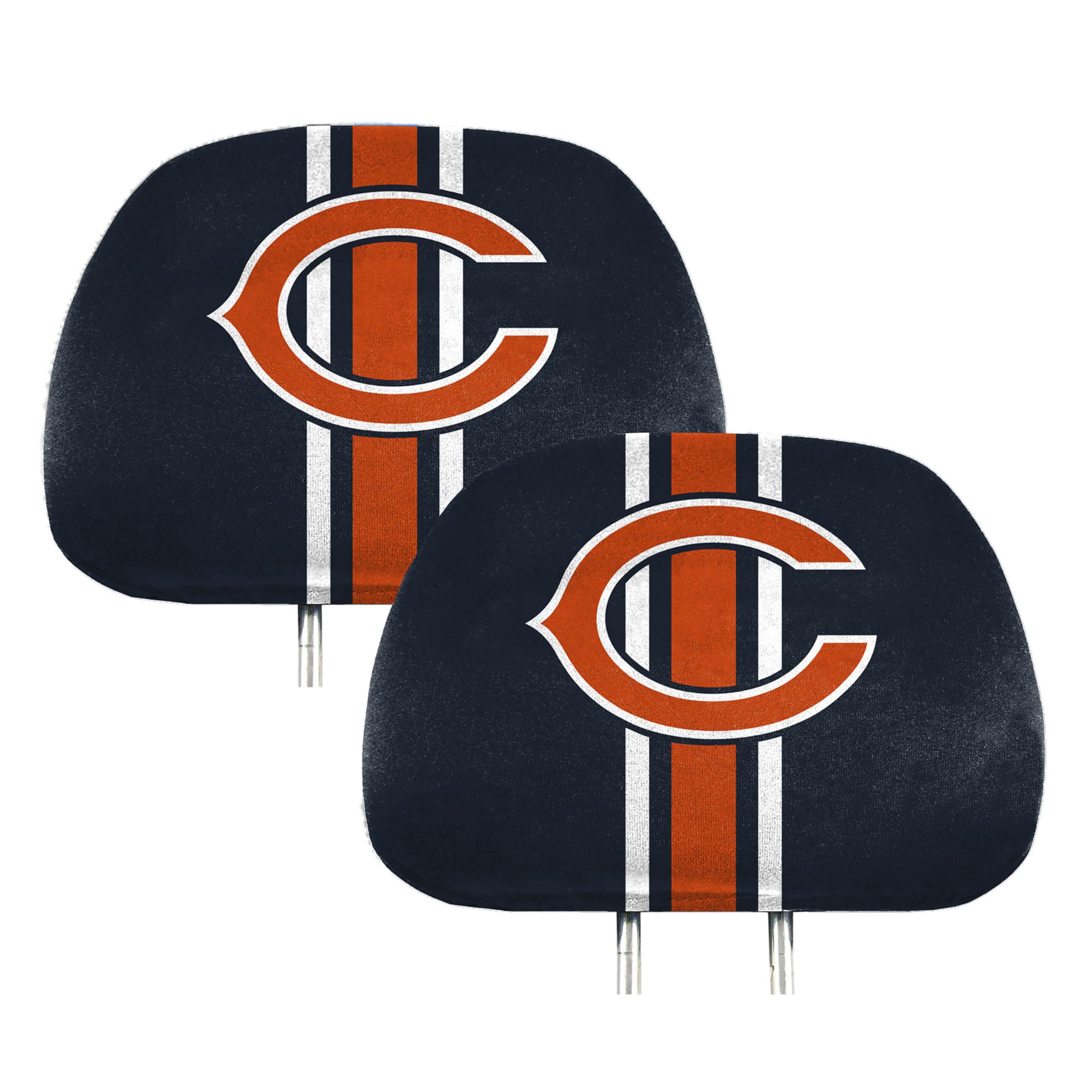 FANMATS 62007 Chicago Bears Printed Head Rest Cover Set - 2 Pieces