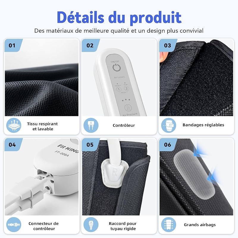 4-en-1 Bottes Pressothérapie Jambes, Récupération Musculaire