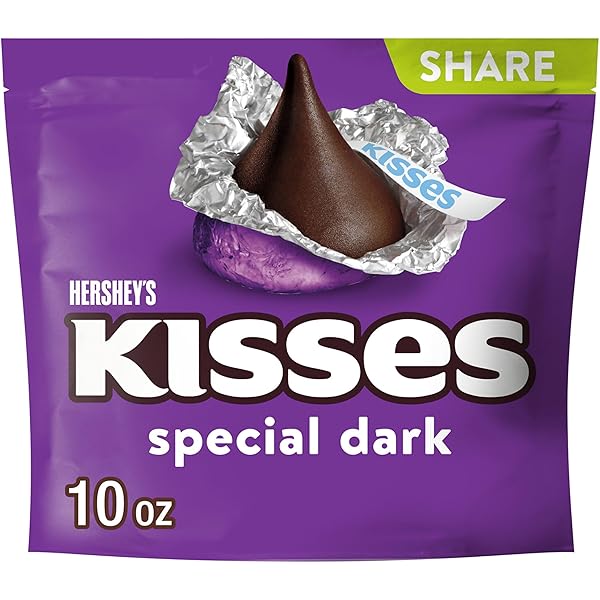 HERSHEY’S KISSES SPECIAL DARK MILDLY SWEET CHOCOLATE, CHRISTMAS CANDY SHARE PACK, 10 OZ