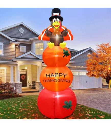 Fall Airblown Inflatable OurWarm 10 FT Fall Inflatables Outdoor Decorations, Lounging Scarecrow ...