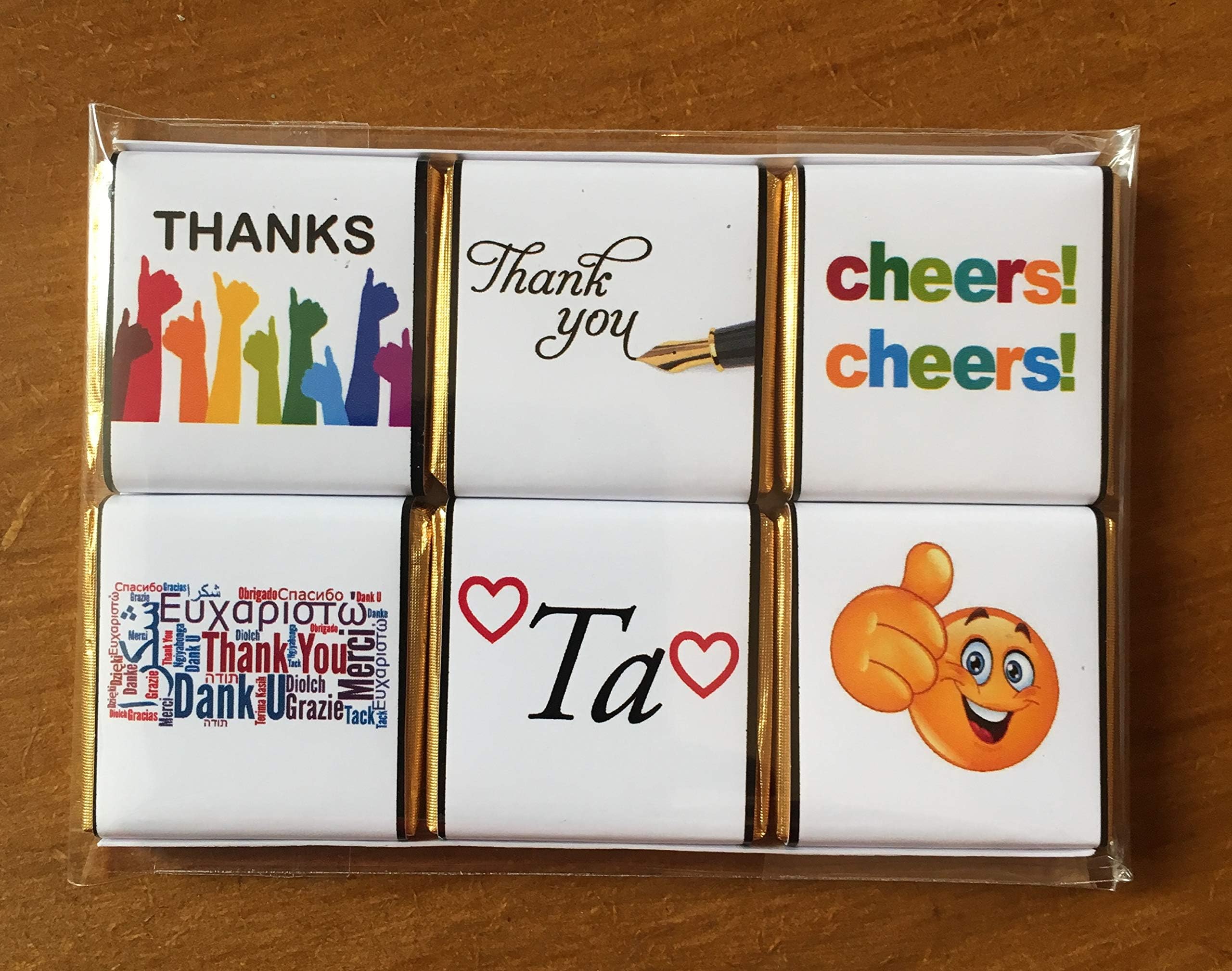 Thank You Mini Milk Chocolate Bar 6 Pack