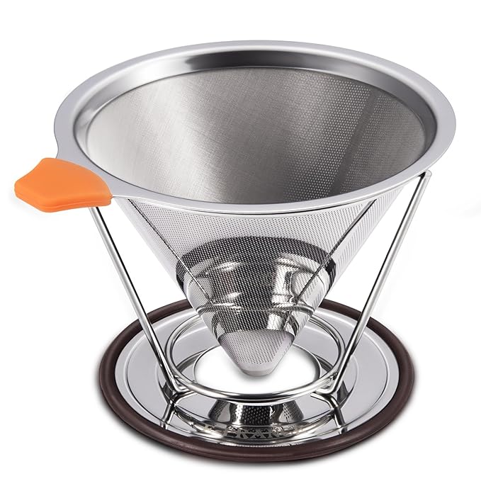 EPRANCE Pour Over Coffee Filter, Design Stainless Steel Cone
