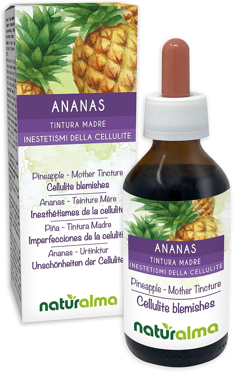 Pineapple (Ananas comosus or Ananas sativus) Fruit Stems Alcohol-Free Mother Tincture Naturalma, Liquid Extract Drops 100 ml