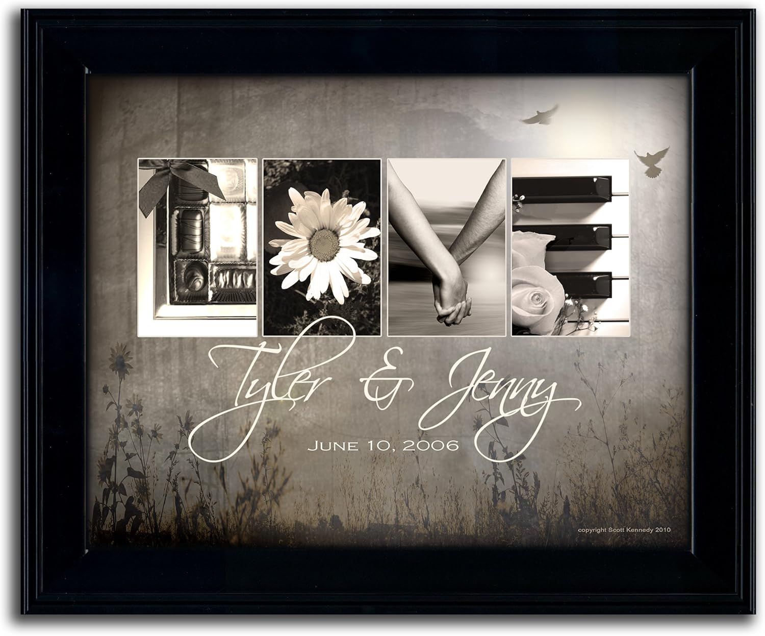 Amazon Com Love Letters Personalized Wedding Gift Romantic Art Perfect For Anniversary Framed Canvas Posters Prints