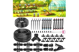 Sulataya 236FT Drip Irrigation System, Automatic Drip Irrigation Kits with 1/2 1/4 Drip Irrigation Tubing for Outdoor Plant, Garden Plant Watering Devices for Yard, Patio, Lawn, Raised Bed, Greenhouse