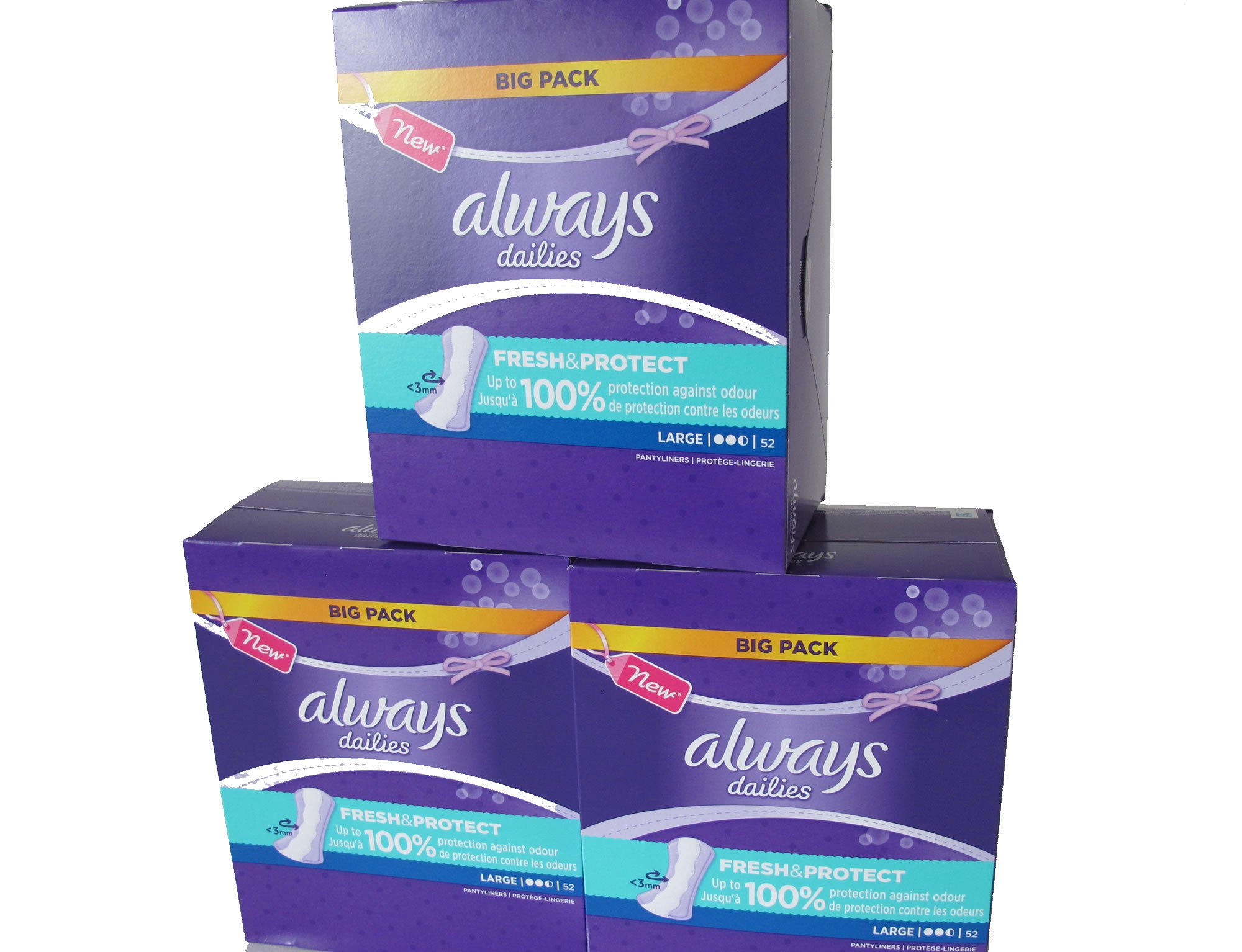 Always Dailies Panty Liners Large 52 Pads (Pack of 3) Buy Online in
