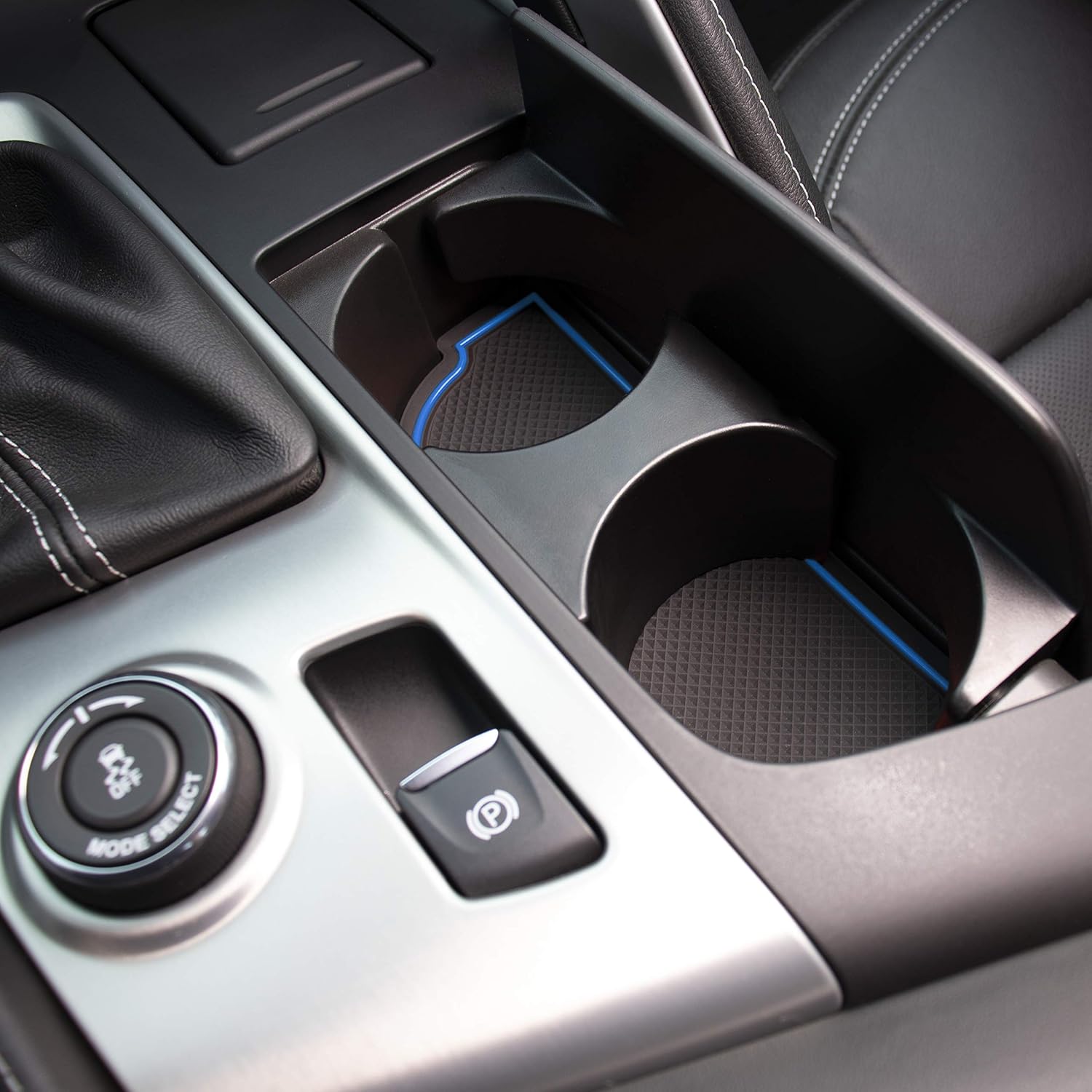 Custom Fit Cup, Door, Console Liner Kit for Chevy C7 Corvette 2019 2018 2017 2016 2015 2014 (Blue Trim)