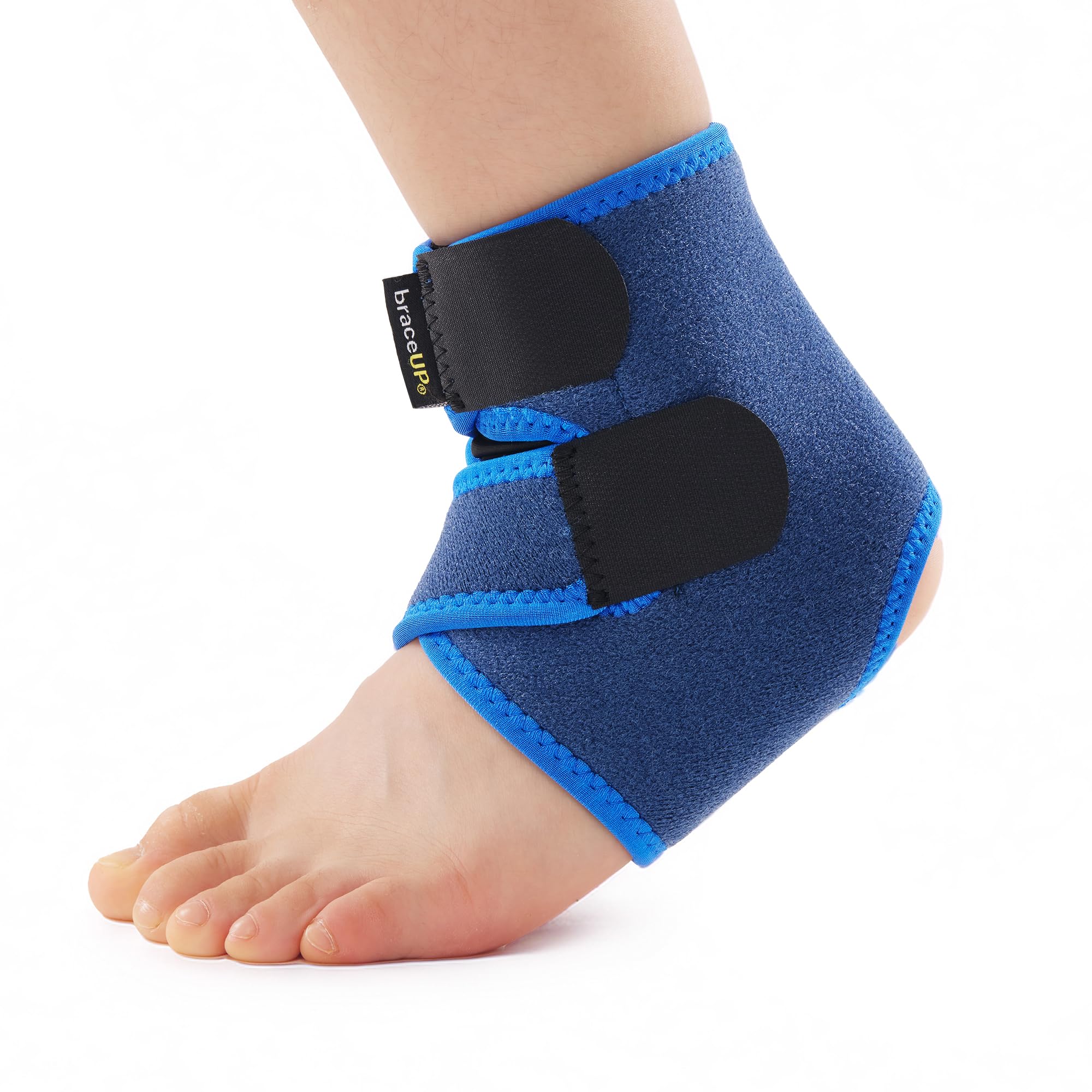 Photo 1 of BraceUP Kids Ankle Brace – Youth Sports Support for Boys & Girls, Adjustable Foot Stabilizer for Sprains, Injuries & Active Play for Daily Wear (S 4'1"-4'11" ft)