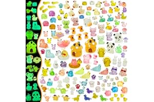 Tardigrade Mini Resin Animals Variety Pack, 150 Pcs Luminous Tiny Resin Animals Figures 48 Types Bulk Glow in The Dark Small Figurines to Hide Miniatures Garden Landscape Potted Dollhouse Decor