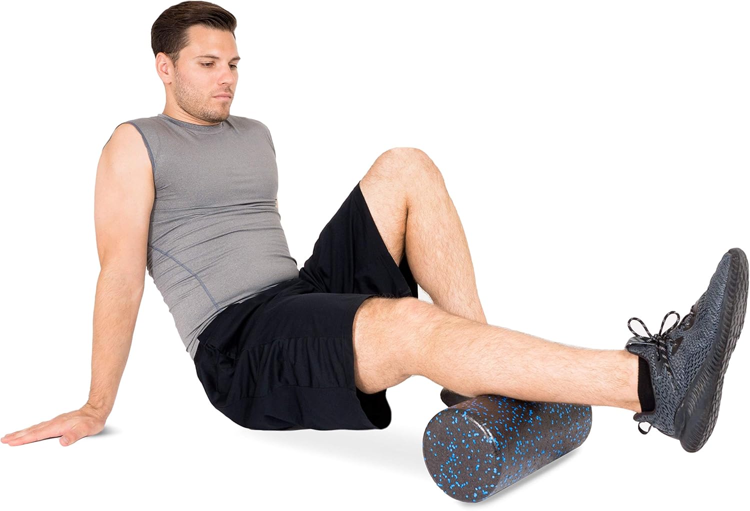 ProsourceFit Speckled Foam Roller - Black/Blue 12x6 : Sports & Outdoors