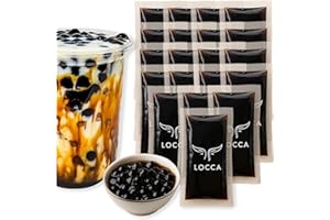 Locca Instant Boba – Brown Sugar Tapioca Pearls – Chewy Boba Balls Ready in 25 Secs – Quick Boba Pearls for DIY Bubble Tea, Milk Tea & Boba Drinks Kit (Pack of 20)